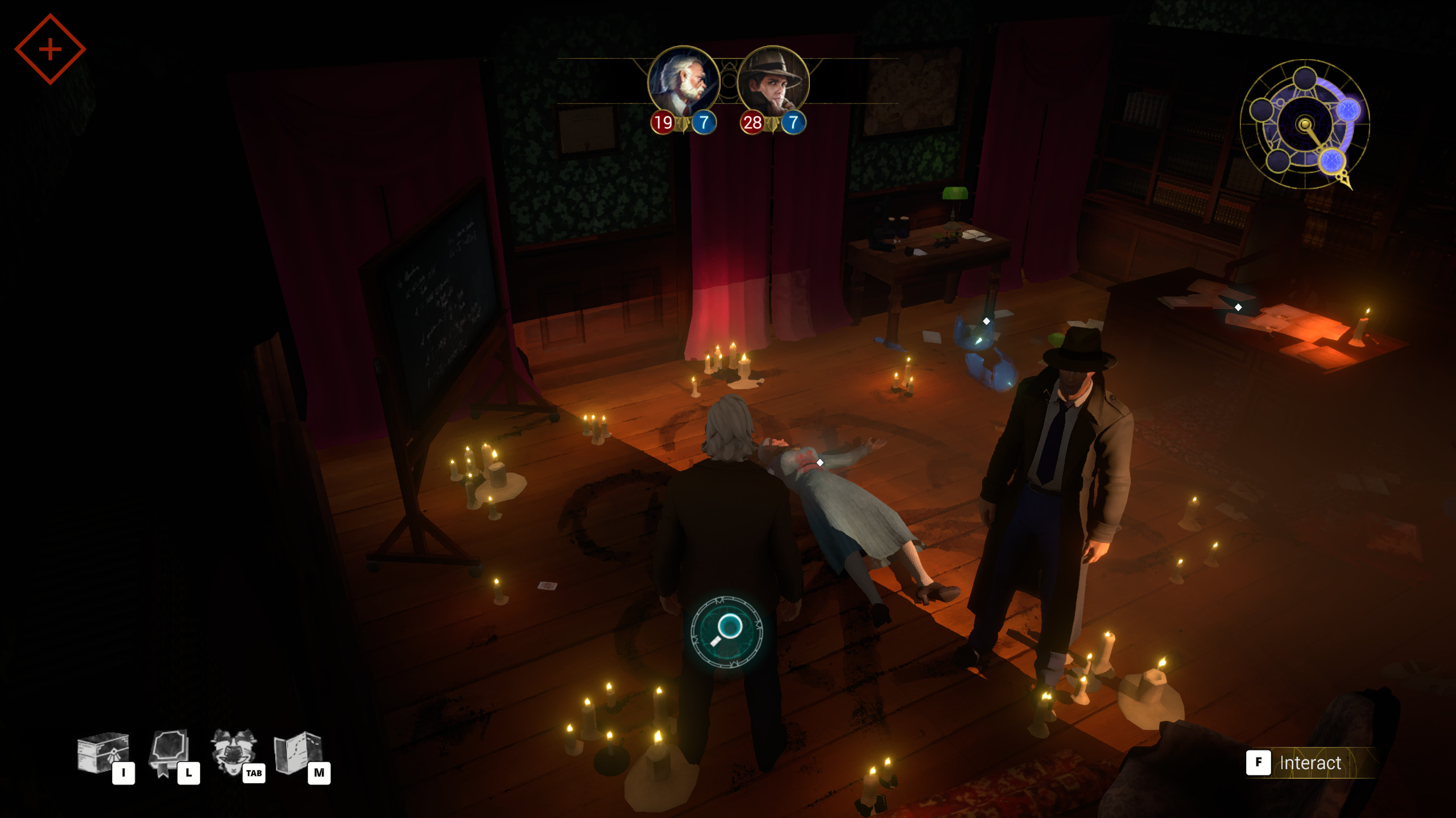 Professor Tillinghast's murder scene