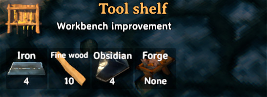 Tool Shelf Requirements